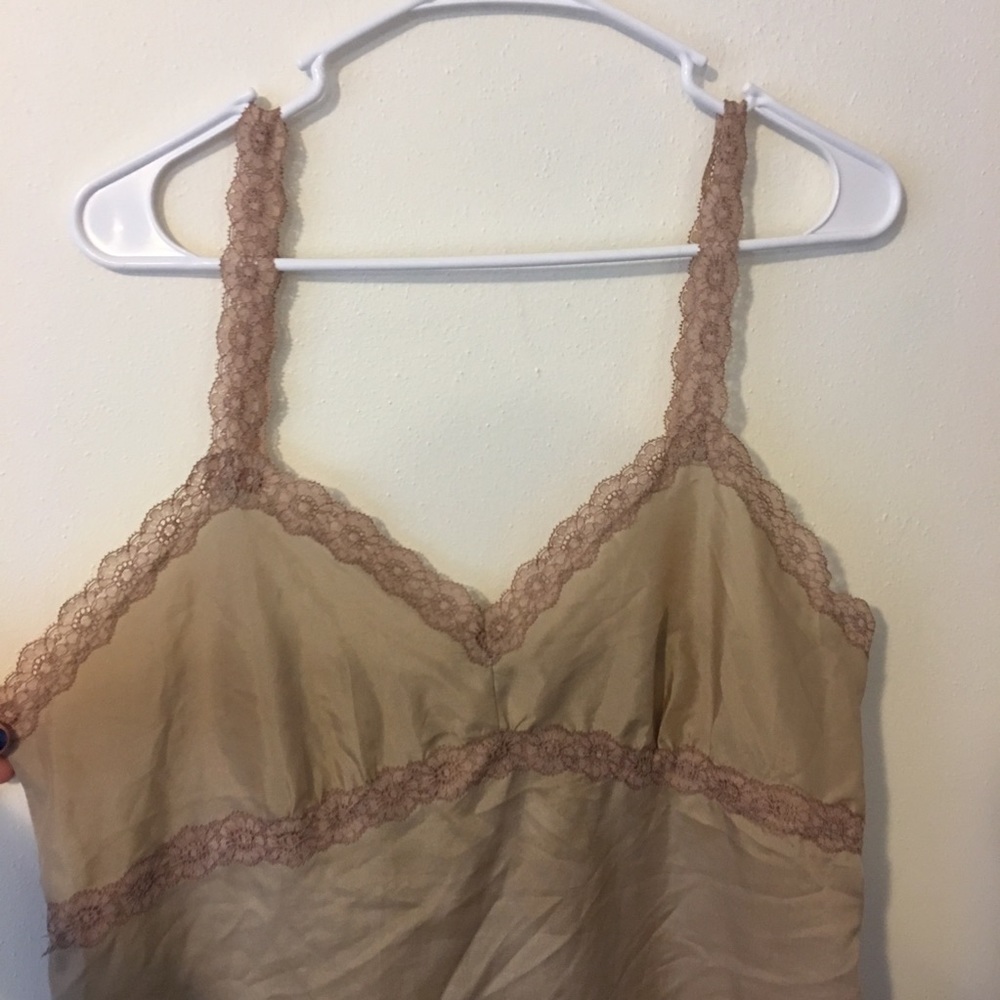 Silky tan slip/nightgown